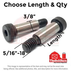 3/8″ Alloy Socket Shoulder Stripper Bolts Black Oxide 5/16″-18 Thread(Pick Size)
