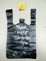 HDPE Black Thank You T-Shirt Bags Bag 1/8 Plastic Shopping Bags 10″ x 5″ x 18″