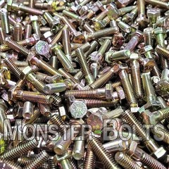 3/8-16 Hex Cap Screws / Tap Bolt, Zinc Yellow Grade 8 Alloy Steel Coarse Thread