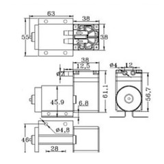 DC12V Mini Vacuum Pump 5L/min 65kpa Negative Pressure Suction Pump With Holder
