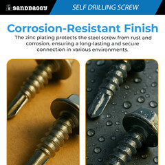 #10 x 3/4″ Self Drilling Screws | Hex Head Sheet Metal Screw | Zinc – Sandbaggy