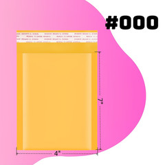 4×7″ Self Seal Kraft Bubble Mailers Padded Envelopes Yellow Shipping Bags #000