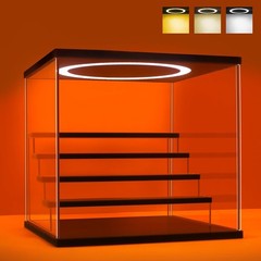 5 Tier Acrylic Display Case Adjustable LED Light Action Figure Dustproof Box