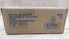 1000 PACK Reloc Zippit Bags 3″ X 3″ Zip Seal Lock Clear 2mil Poly Slide Lock
