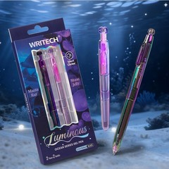 Gel Pens Medium Point: Luminous pen set 0.7mm, Black Ink, Includes 2 Pens and…