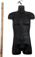 3 Clothing Display Torso Forms Fits S-L Hanging Male Mannequin Black Hollow Back