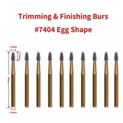 10 pcs Dental Tungsten Carbide Burs Trimming & Finishing Egg Football FG-7404