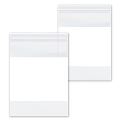 2 Mil Clear Reclosable Poly Bags with White Block Zipper 6″x 9″ Pack of 2000