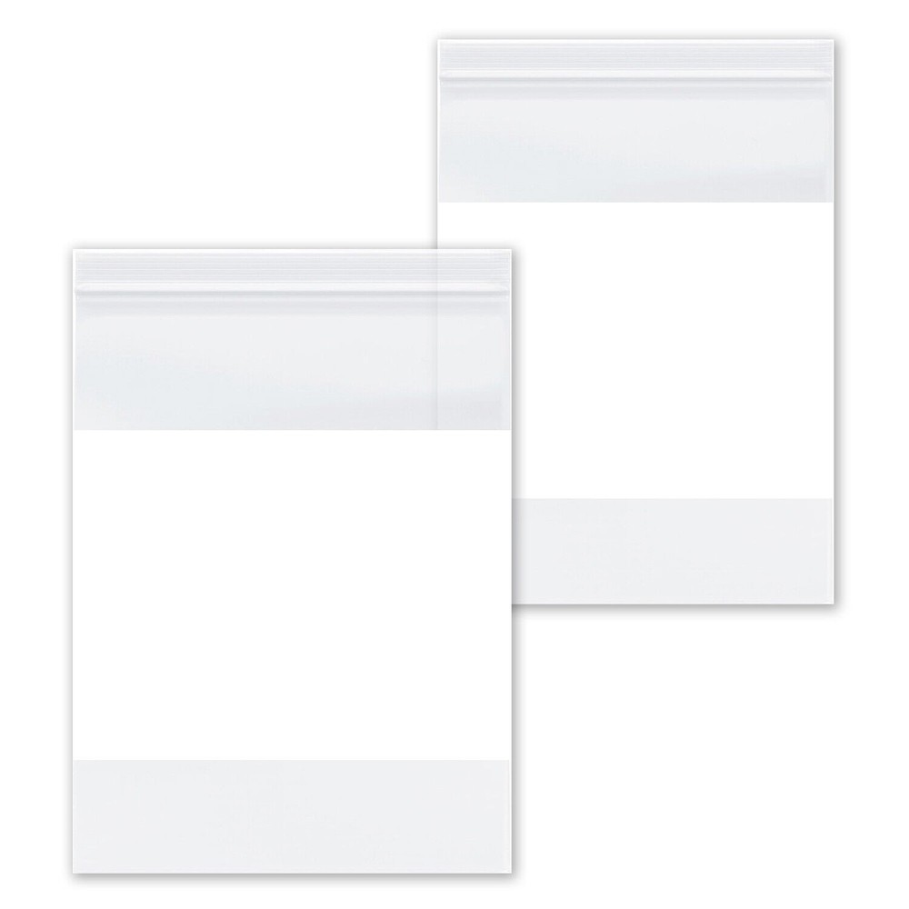 2 Mil Clear Reclosable Poly Bags with White Block Zipper 6″x 9″ Pack of 10000