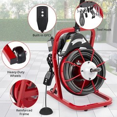 Drain Cleaner Machine ,75 Ft x 1/2 In Portable Electric Drain Auger Sewer Snake