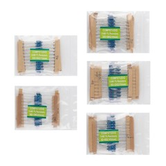 600Pcs 60 Values 1% 1/4W Resistor Kit 0 Ohm-10M Ohm Metal Film Resistors Kit