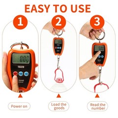 Digital Crane Scale 200kg 440lbs Handheld Hanging Scale for Farming Fishing