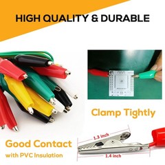 Durable 10PCS Leads with 5 Colorful Crocodile Clips for Circuit Connection