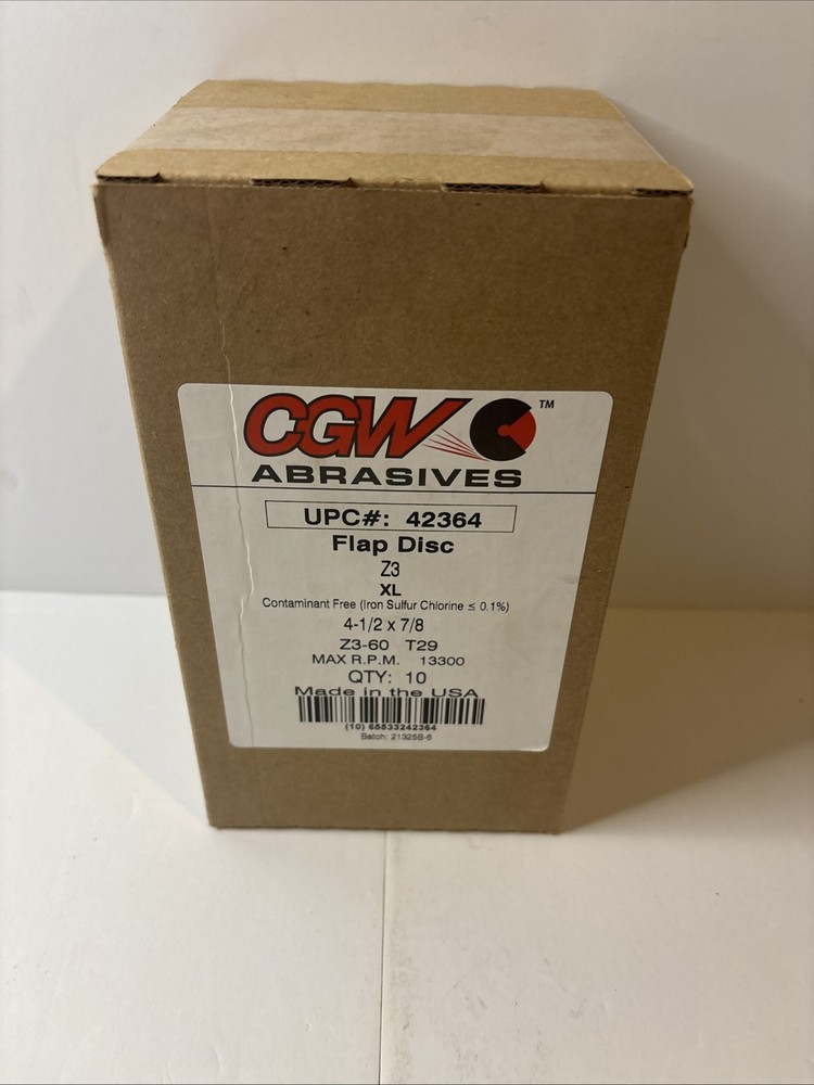 10 Pack -CGW Abrasives Flap Disc, 4-1/2″ X5/8″-11, Z3-60 60 Grit -42364