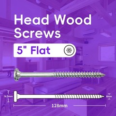 5″ Flat Head Wood Screws – Flush Star, Coarse Thread, Bulk Pack of 250 – for …
