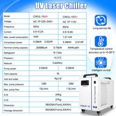 Scotle 10W UV Laser Marking Machine For Glass Wood Metal PVC Engraver & Chiller