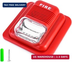 Fire Alarm Siren 12/24V DC | LED Strobe Horn ≥105dB | Wired Security System