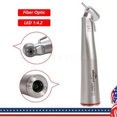 10 PCS Dental 1:4.2 LED 45°Angle Head Contra Angle Handpiece External Water