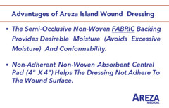Areza Island Wound Dressing (Bordered Gauze) 6″ x 6″ Sterile (30 Per Box)