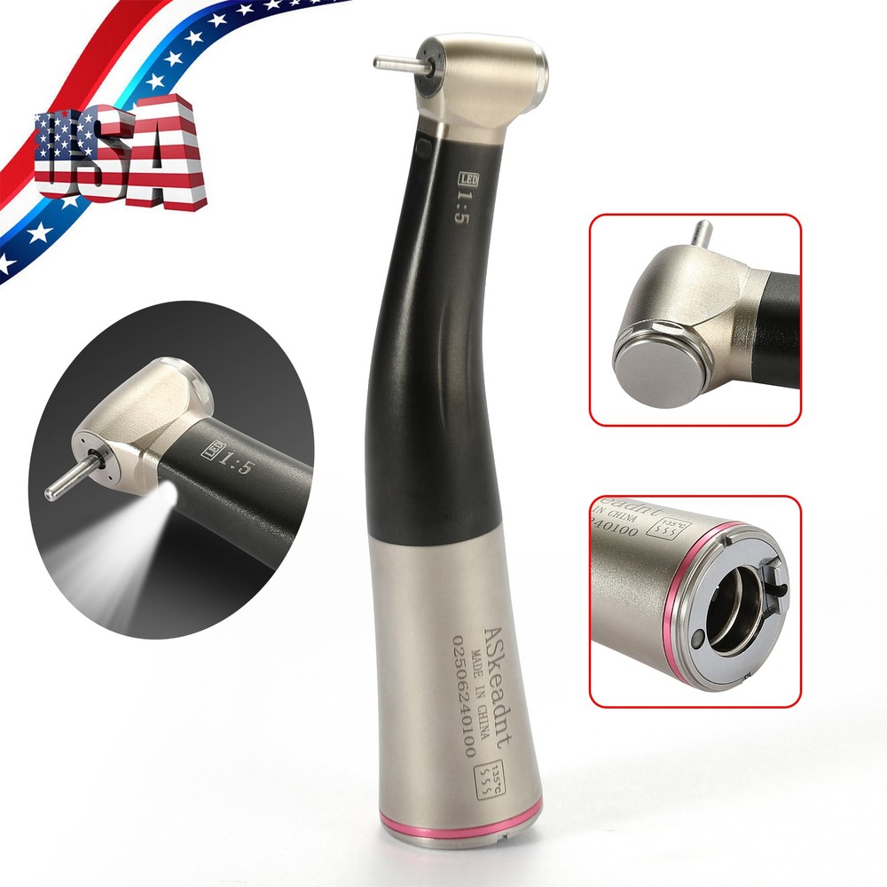 NSK Style Dental 1:5 Increasing Contra Angle Fiber Optic Handpiece E-type Motors