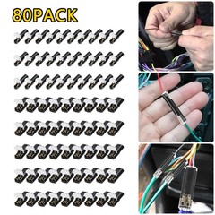 80 PCS Plug-In Quick Wire Connectors, Reusable Clamp Terminal Blocks for Cables.