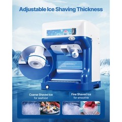 Commercial Ice Shaver 286LBS/H Electric Snow Cone Maker Ice Crusher Blue
