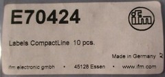 IFM E70424 Label Tag Labels CompactLine 10 pcs per bag (Lot of 5) 50 pcs Total