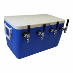 NY Brew Supply Jockey Box Cooler – 4 Faucet, 75′ Stainless Steel Coils, 48qt