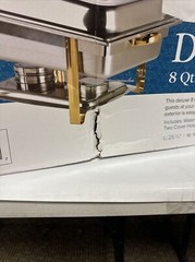 NEW – Choice Deluxe 8 Qt. Full Size Gold Accent Roll Top Chafer, FREE SHIPPING