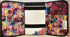 Thirty-One BOLD BLOOM Fold and Go Trifold Organizer With Pockets and Notepad