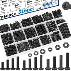 516Pcs Nuts and Bolts Assortment Kit 21-Sizes M3/M4/M5/M6 Nut Bolt Washer Assort