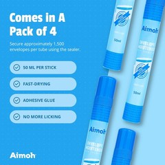 Aimoh Envelope Moistener with Adhesive, Fast-Drying, Envelope Sealer, Stamp and