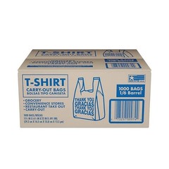 1000 Bags T-Shirt Thank You Plastic Grocery Store Shopping Carry Out Bags