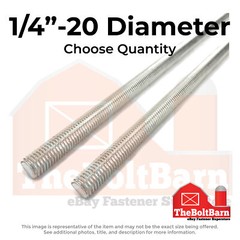 1/4-20×3′ ft Fully Threaded Rod Stainless Steel (Choose Qty)