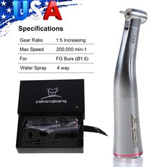 Yabangbang LED Dental Electric-Handpiece 1:5 Contra Angle Fiber Optic High-Speed
