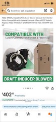 7062-4708 Draft Inducer Blower 115VAC 0.70A for York/Coleman/Luxaire