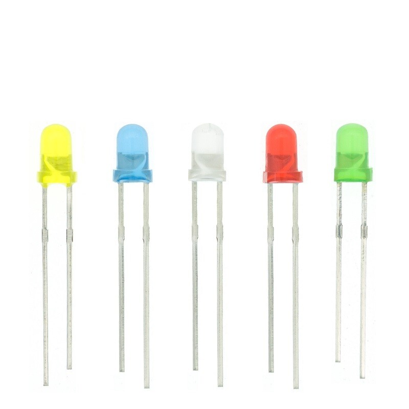 25pcs 3mm LED Light Emitting Diodes Red Blue Green Yellow
