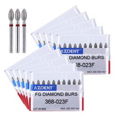 10pcs/kit Dental FG Diamond Burs Football #368-023F Fine Red AZDENT