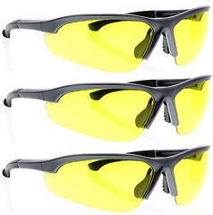 3 Pairs lot GRAY YELLOW CLEAR SAFETY GLASSES Z87+ protective eyewear wholesale