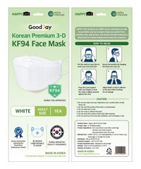 2-10 PCS KF94 WHITE Face Protective Mask Made in Korea KFDA Approved Adult Size
