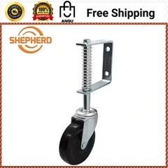 4 Inch Spring Loaded Gate Caster Rubber Wheel 125 lb Wood Or Chain Link Fence