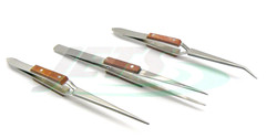 Fiber Grip Tweezers Set of 3 Cross Locking & Straight Soldering Tweezer Jewelers