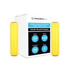 Machine Stretch Wrap 20″ x 5000′ 80 Gauge Dark Yellow Shrink Flim 2 Rolls