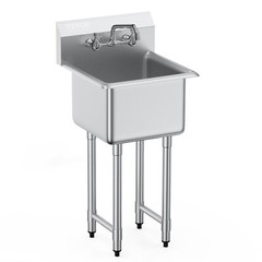 VEVOR 15″x15″ Commercial Utility & Prep Sink 1 Compartment Stainless Steel NSF