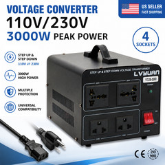 3000W Voltage Transformer Converter Step Up Down 110V 220V-240V Heavy Duty Power