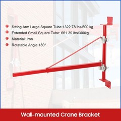 Wall Mount Jib Crane 1320 Lbs Load Electric Hoist Swing Arm with 180° Swivel