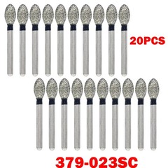20Pcs Dental Diamond Bur FG Egg Football 379/023SC Super Coarse High Speed Black