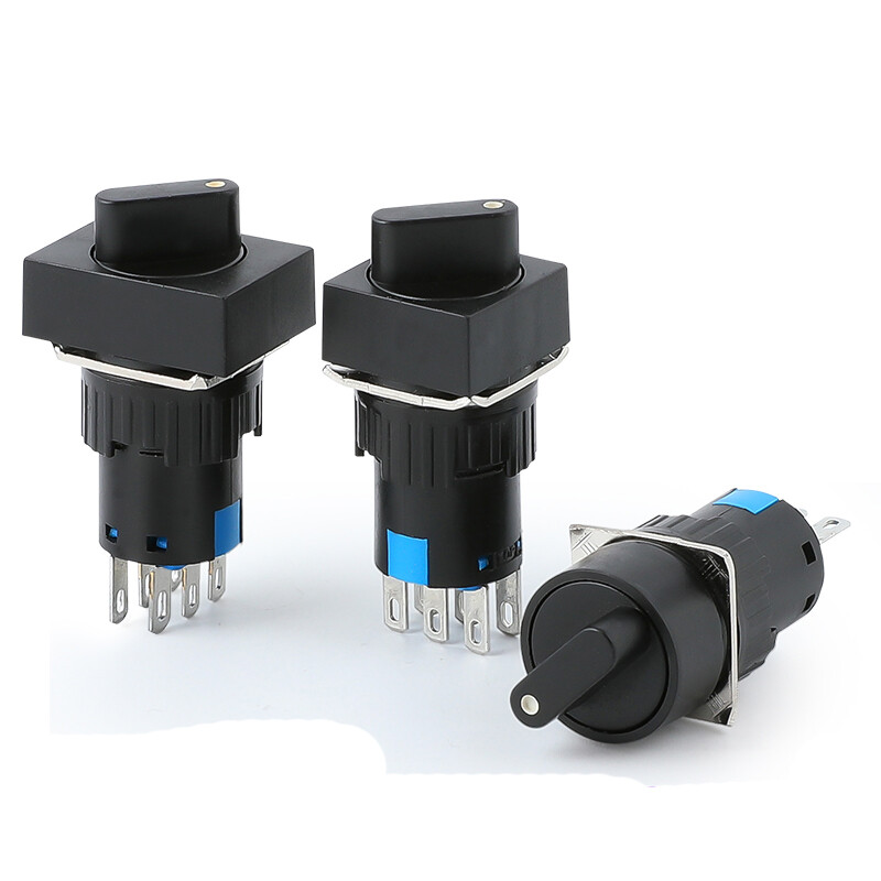 LA16-11X/22X Small 2/3 Gears knob Rotary Switches holding type 16mm 3/6 feet