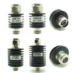 Round RF Coaxial Attenuator 5W-50W 1dB-50dB N Type Male to Female 3.0GHz 50 Ohm