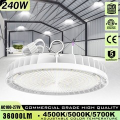 140W-240W UFO LED High Bay Light Dimmable Fixture Warehouse Garage Shop Lighting